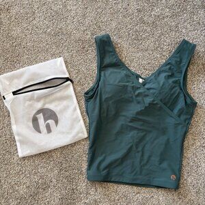 Honey Mark Basil Wrap Swim Top - Women's - Size Medium - Juniper - NWT